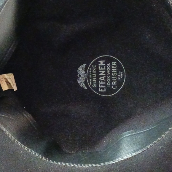 VINTAGE EFFANEM 100% WOOL BLACK CRUSHER HAT - Picture 6 of 9